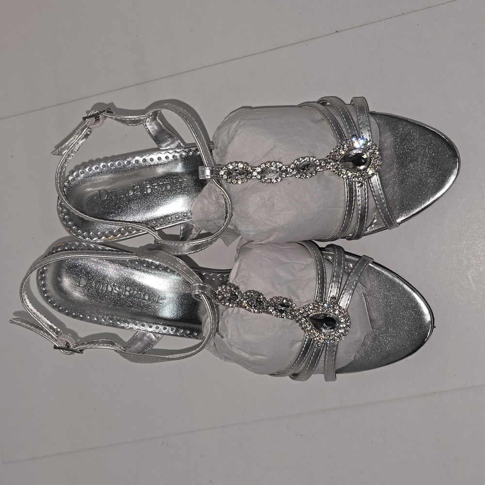 Michaelangelo Meg Silver Rhinestone Detail Special Event Womens Size 9.5 - Picture 9 of 12